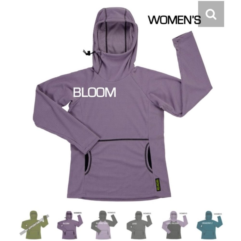 MELANZANA Micro grid fleece Hoodie Women's LARGE